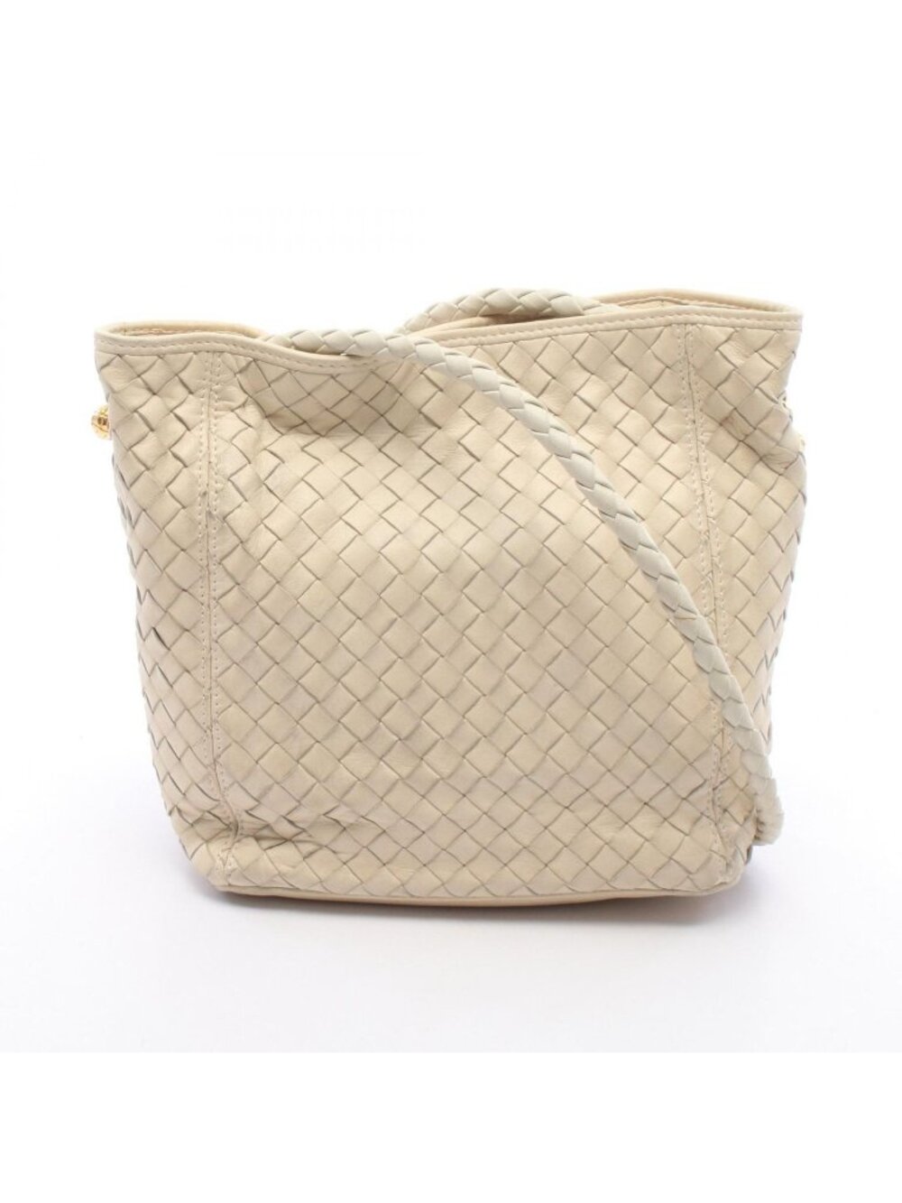 Bottega Veneta Shoulder Bag Intrecciato Ivory Leather
